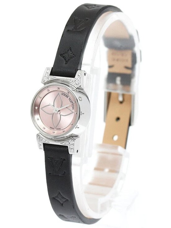 LOUIS VUITTON Tambour Bijou Q151P Rug Diamond Quartz Ladies Watch_956894
